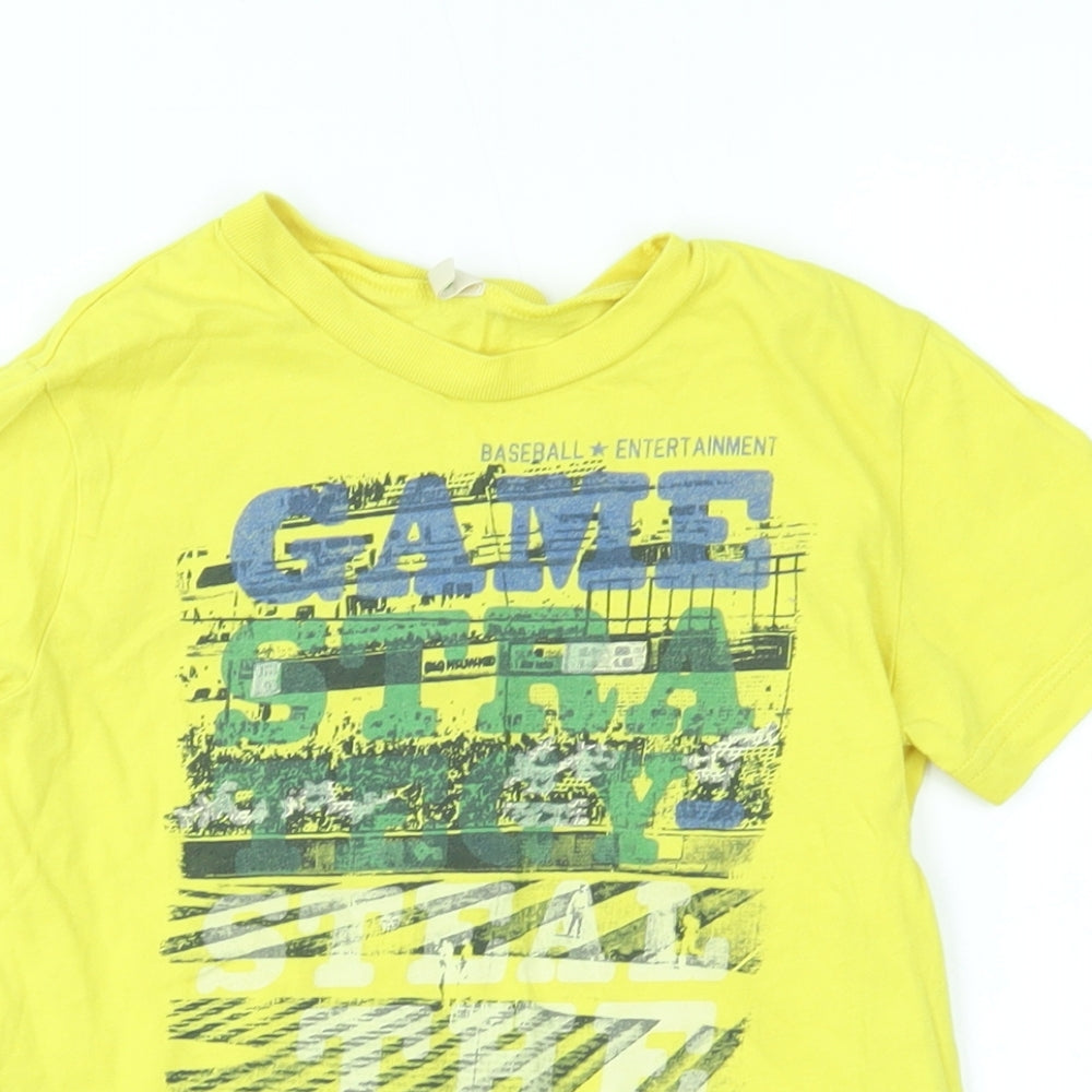 benetton Boys Yellow   Basic T-Shirt Size 3-4 Years  - Baseball