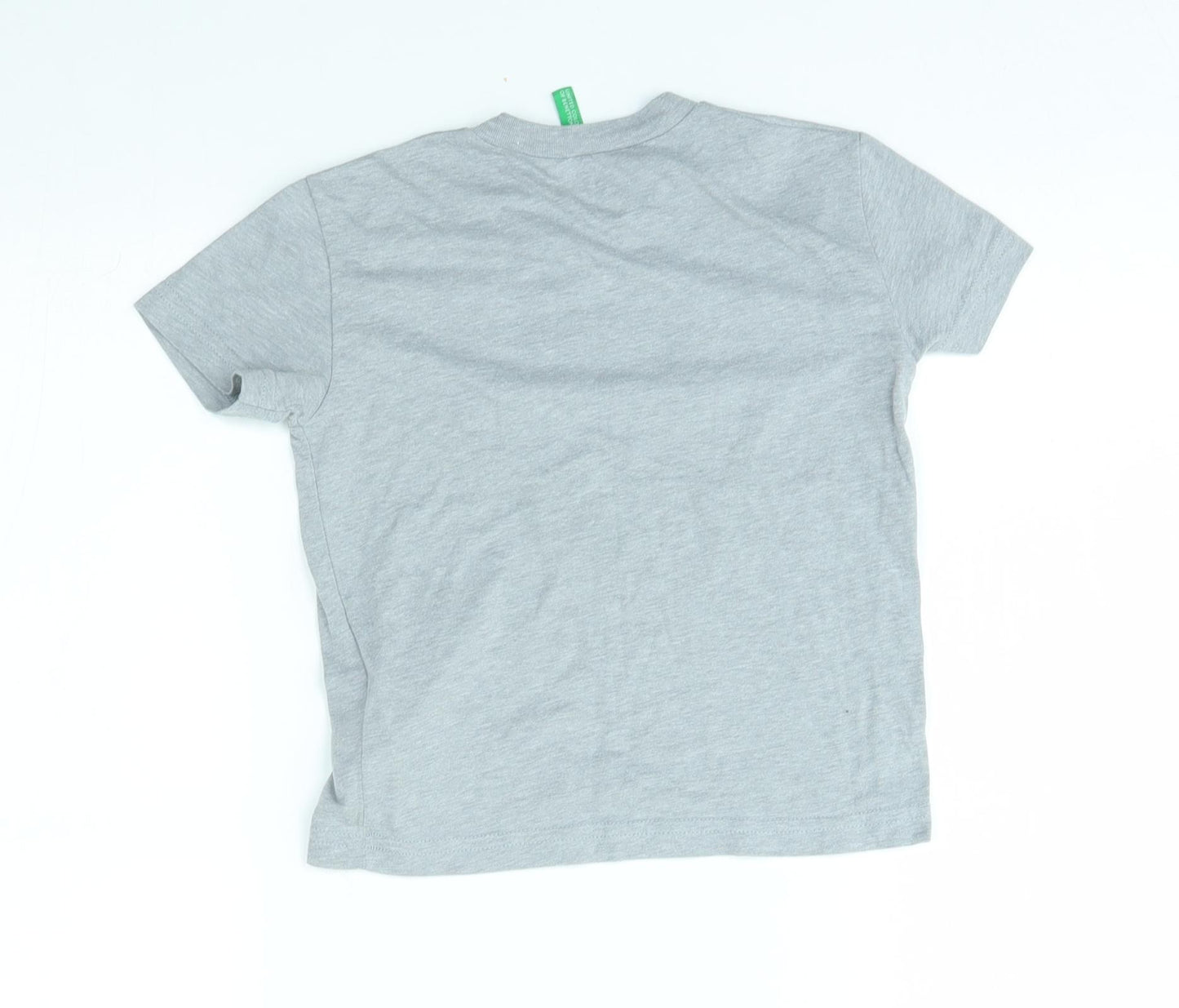 benetton Boys Grey   Basic T-Shirt Size 3-4 Years