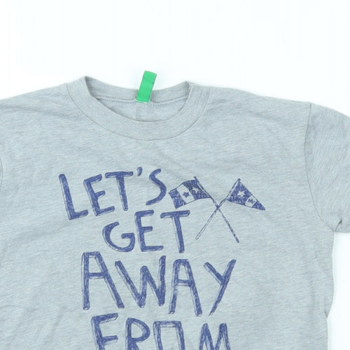 benetton Boys Grey   Basic T-Shirt Size 3-4 Years