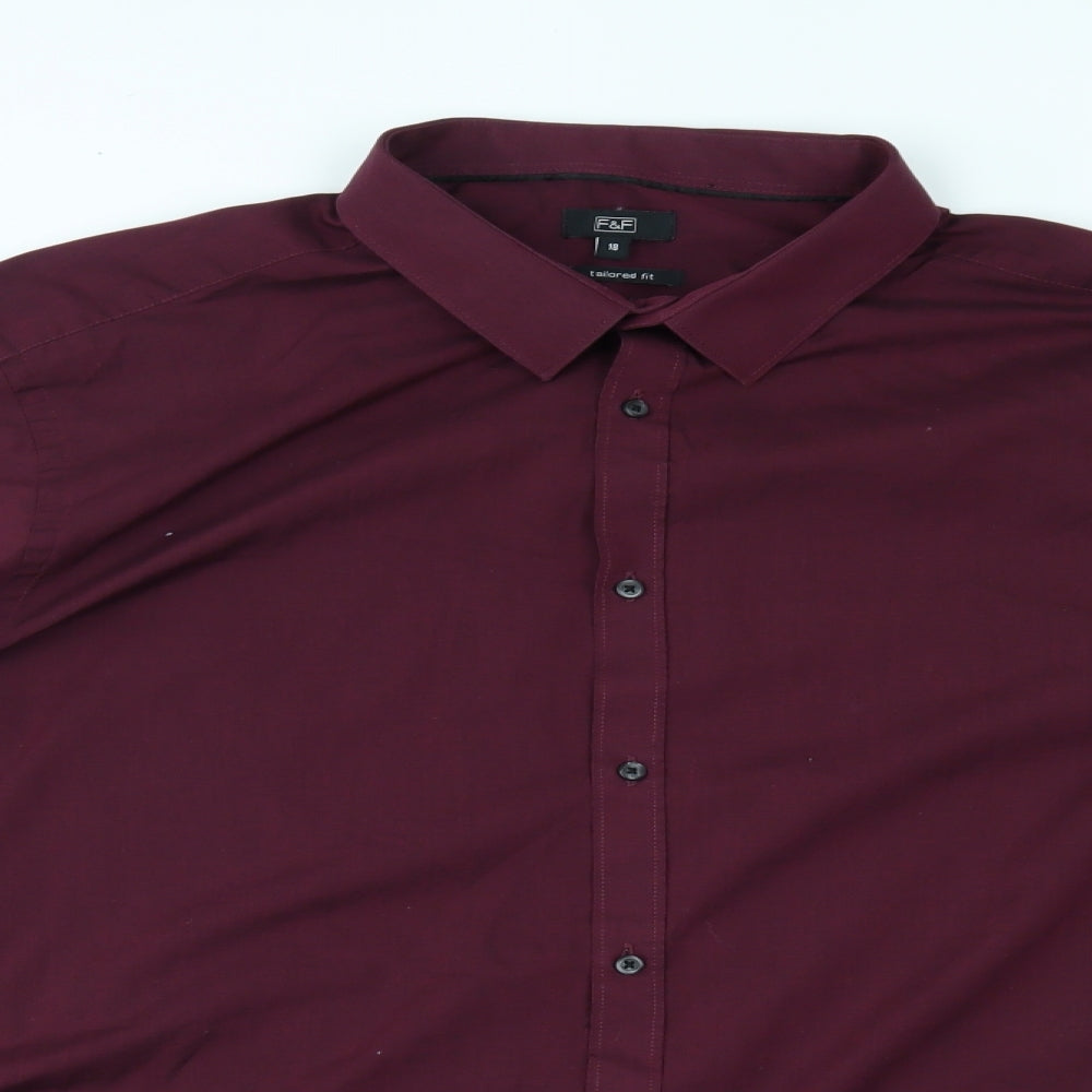 F&F Mens Red    Dress Shirt Size 18