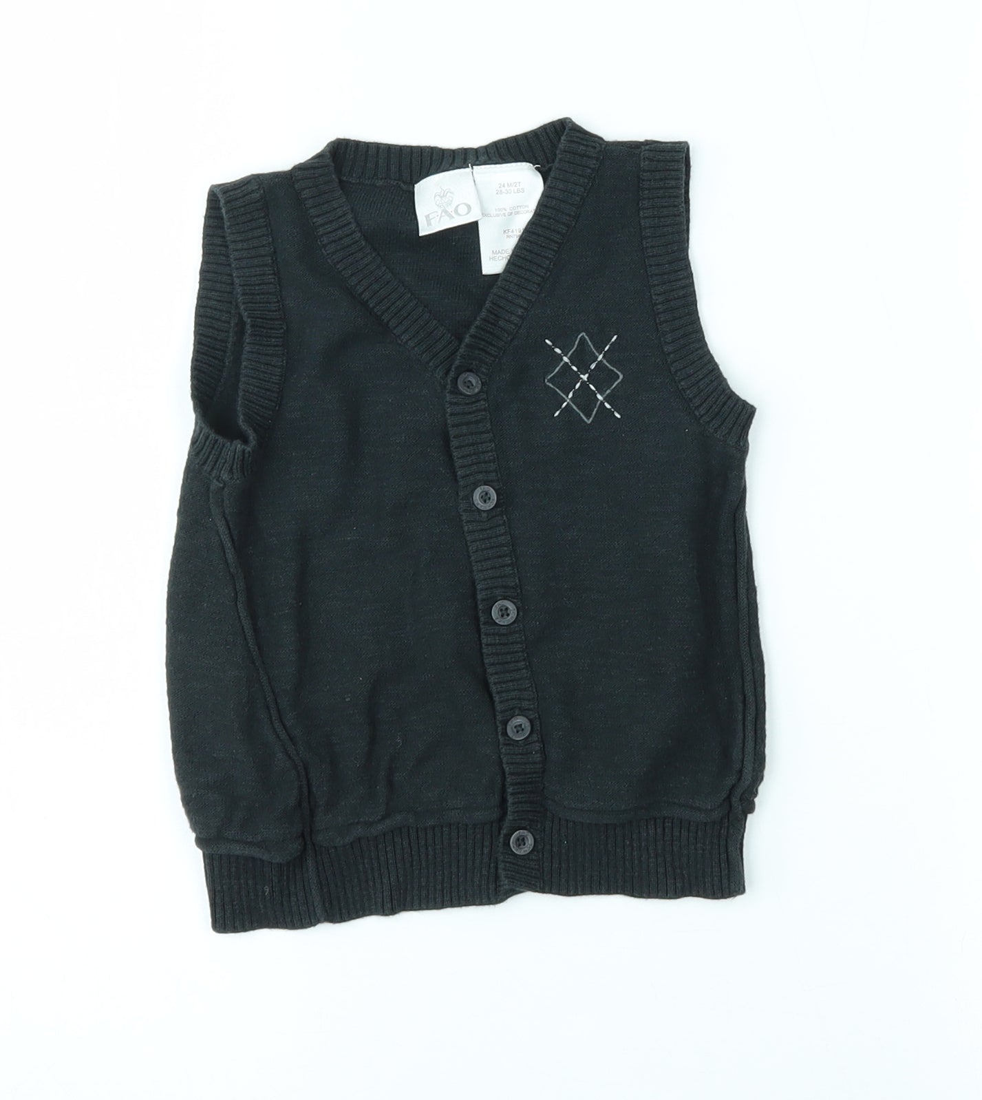 Fao Boys Grey   Cardigan Jumper Size 2 Years