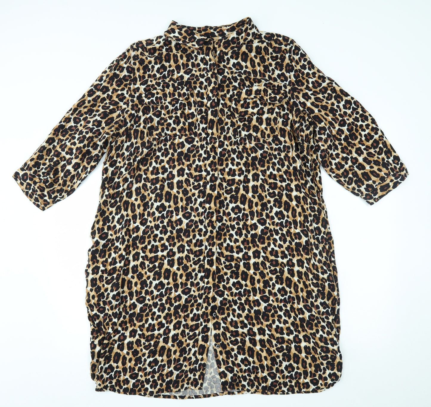 NEXT Womens Brown Animal Print  T-Shirt Dress  Size 20