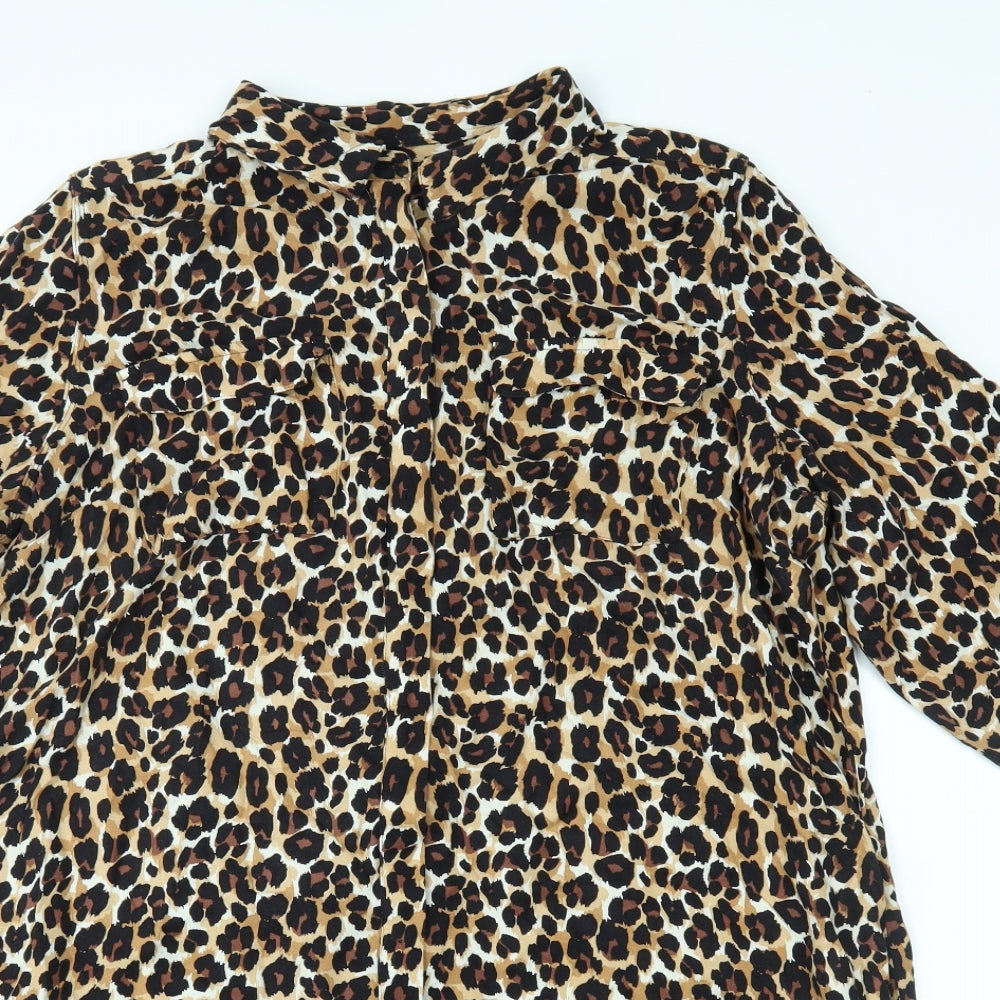 NEXT Womens Brown Animal Print  T-Shirt Dress  Size 20
