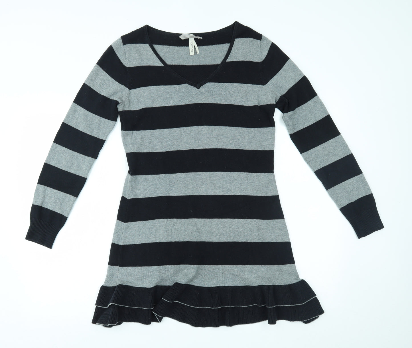 NEXT Womens Grey Striped  Jumper Dress  Size 12