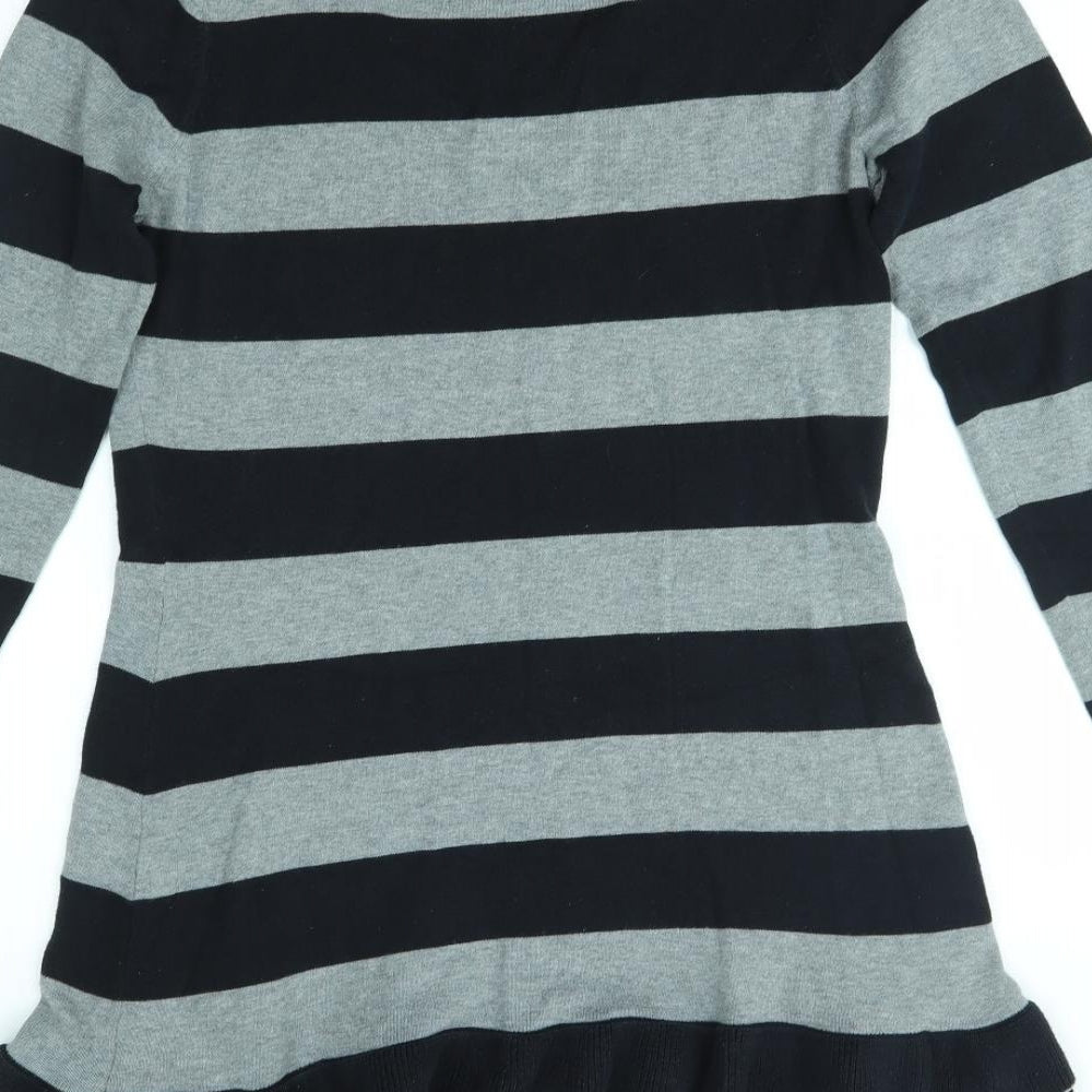 NEXT Womens Grey Striped  Jumper Dress  Size 12