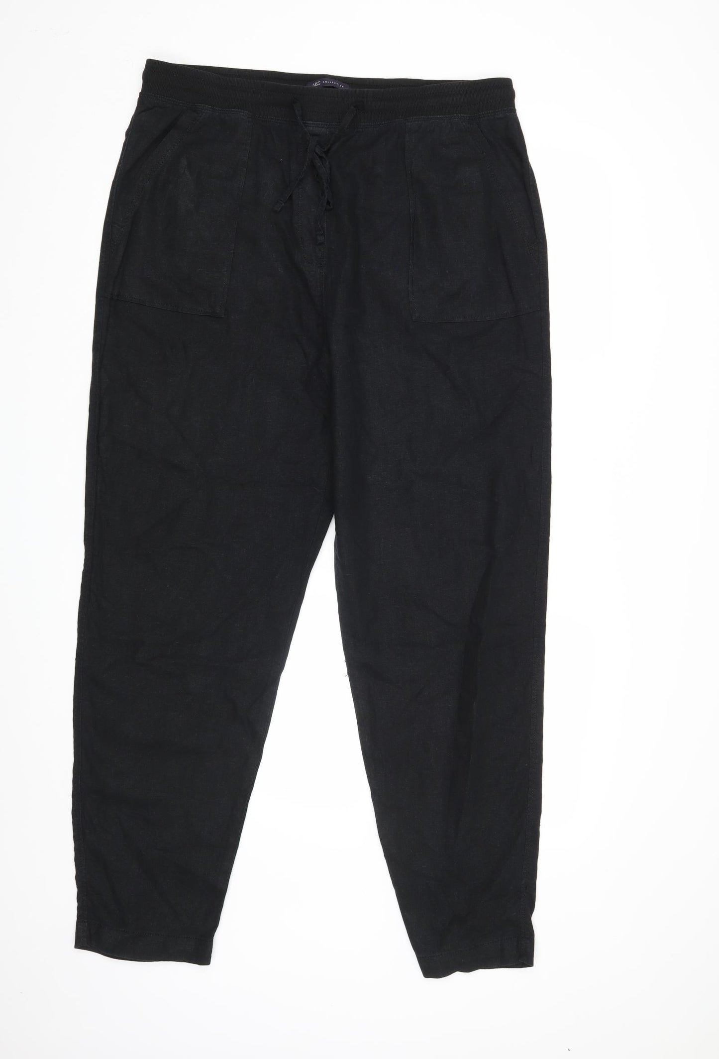 M&S Womens Black   Trousers  Size 16 L31 in