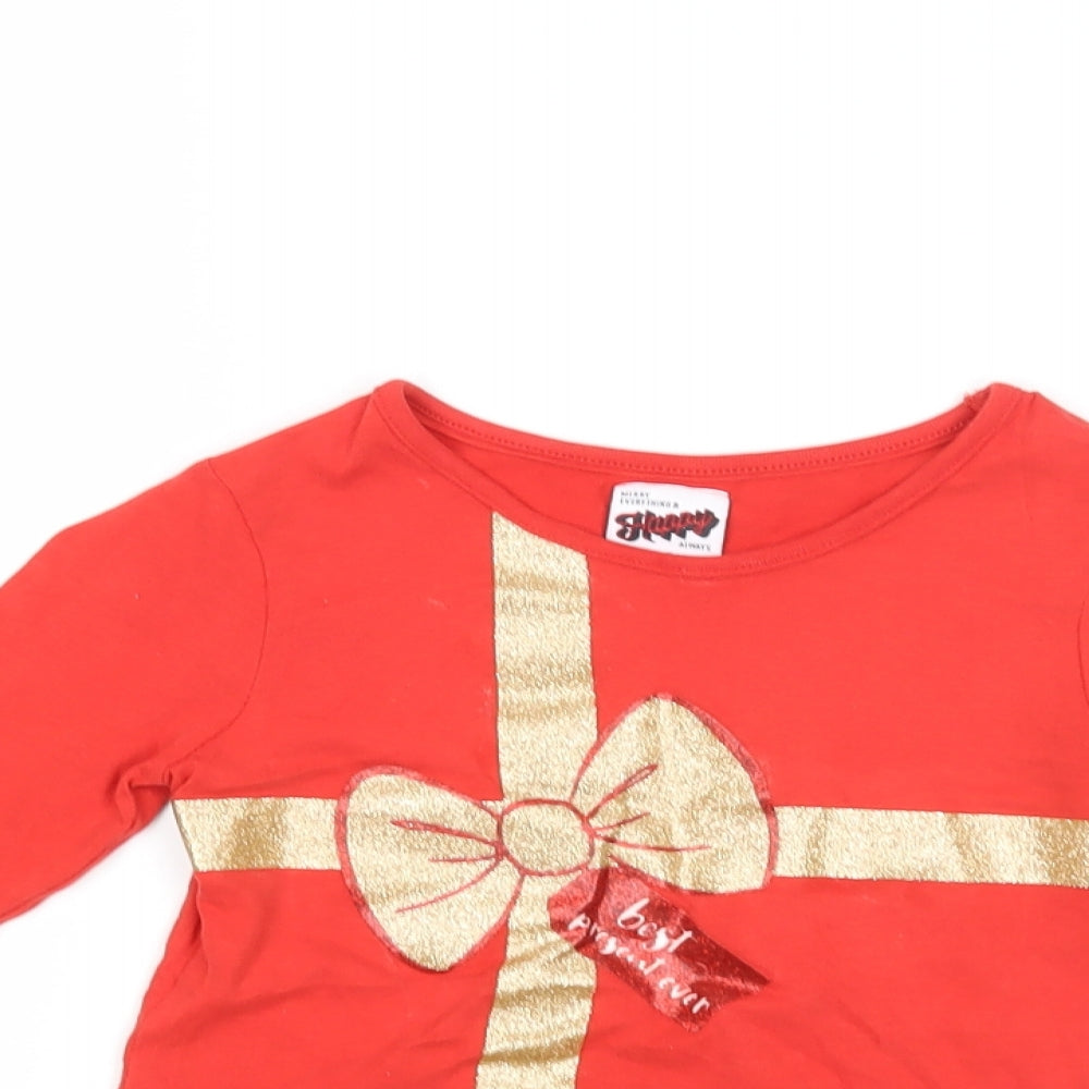 George Girls Red   Basic T-Shirt Size 4-5 Years  - Present