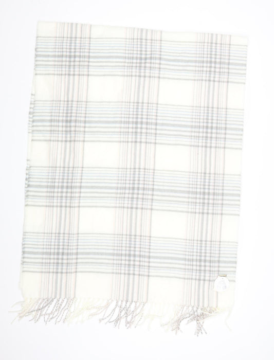 Front view of Primark unisex white check scarf