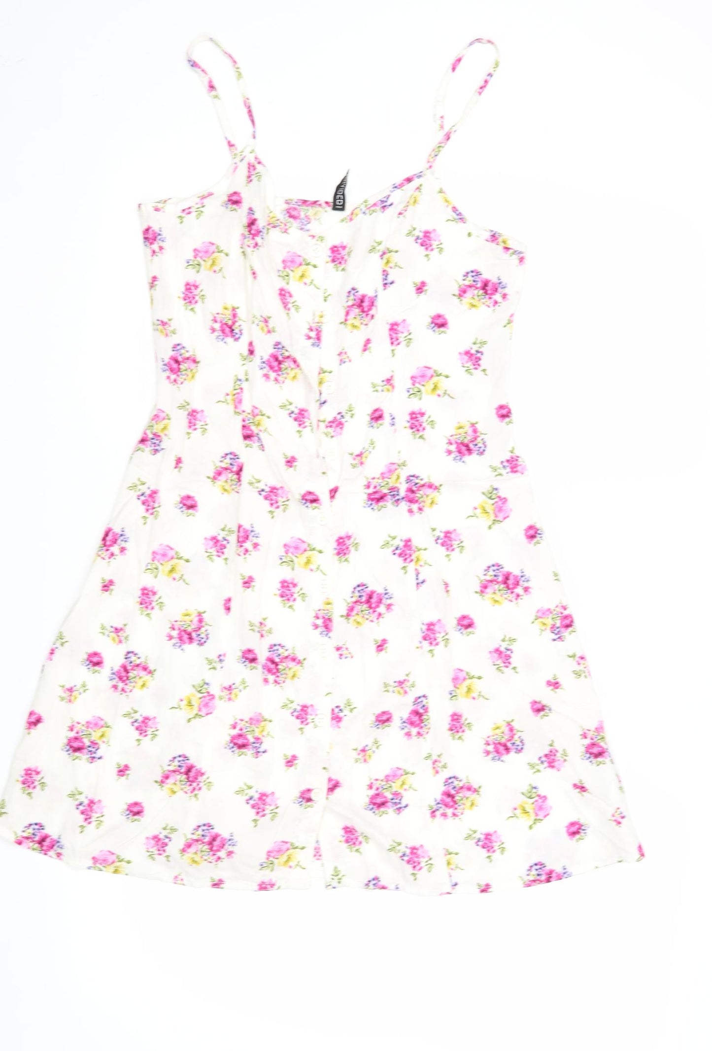 H&M Womens White Floral  Fit & Flare  Size 10