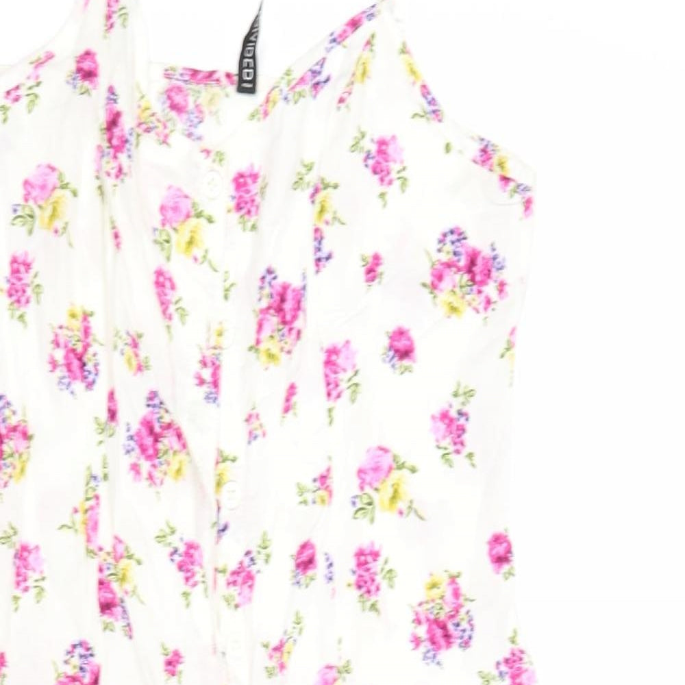 H&M Womens White Floral  Fit & Flare  Size 10