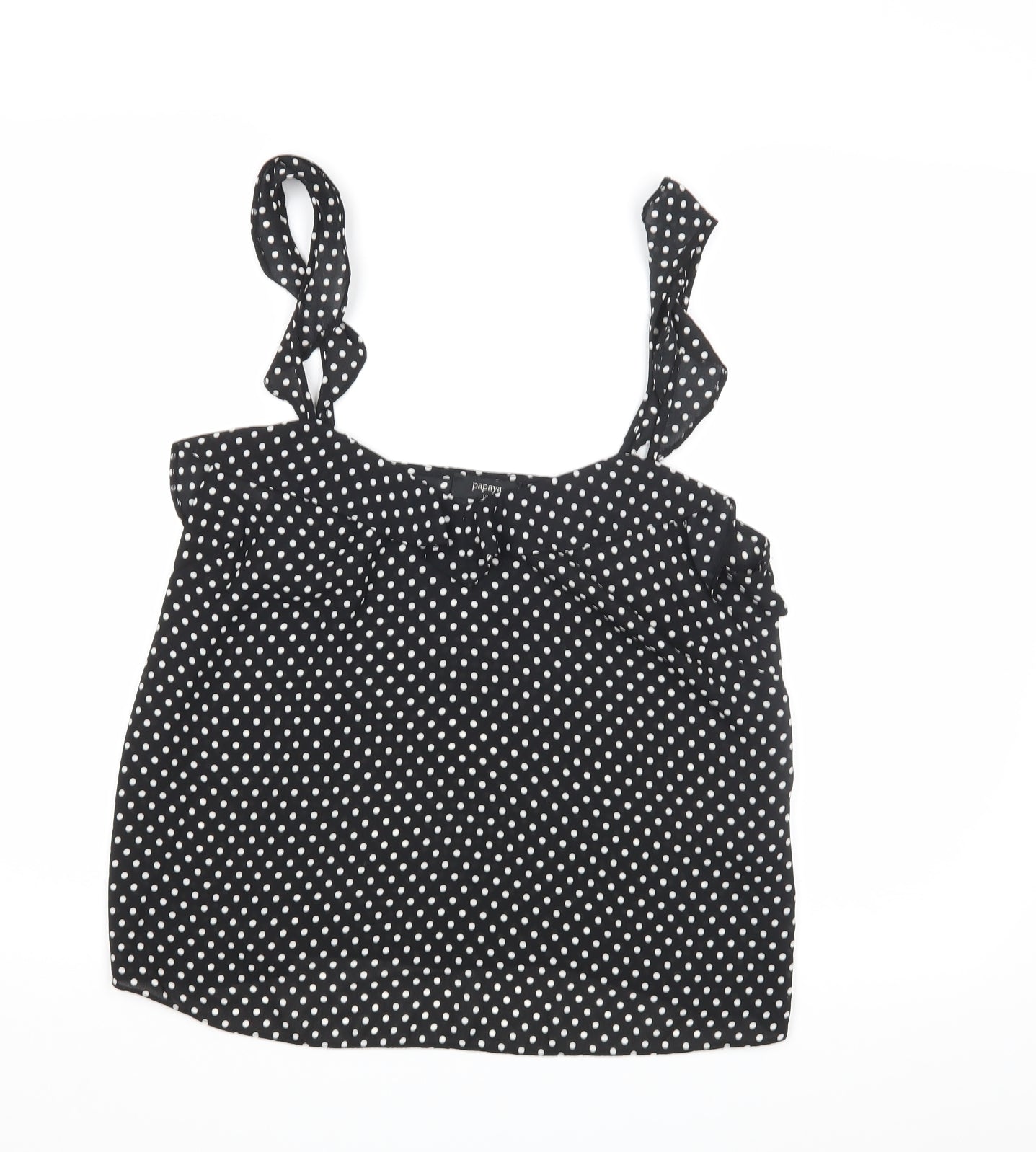 Papaya Womens Black Polka Dot  Camisole Tank Size 12