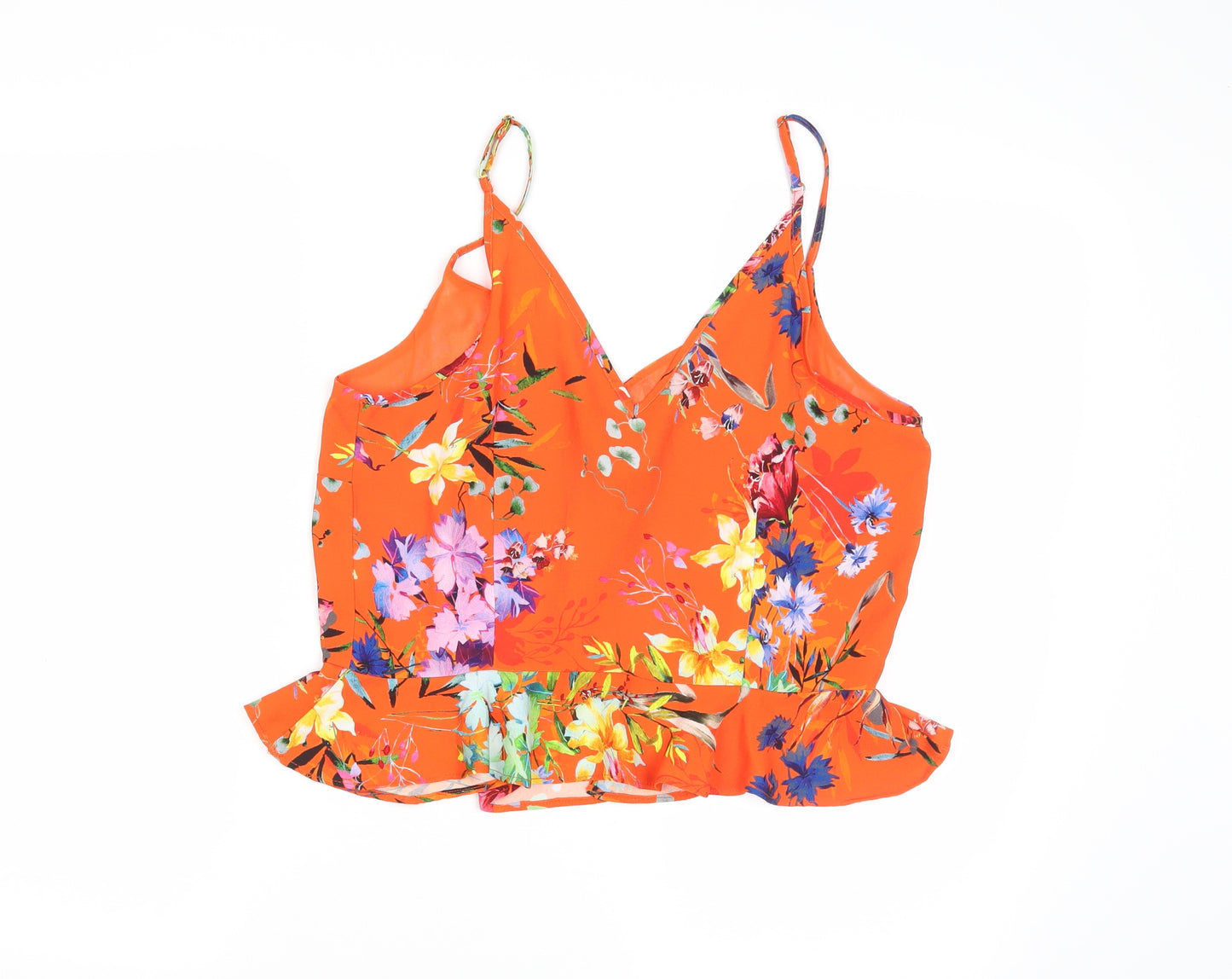 River Island Womens Red Floral  Basic Button-Up Size 12