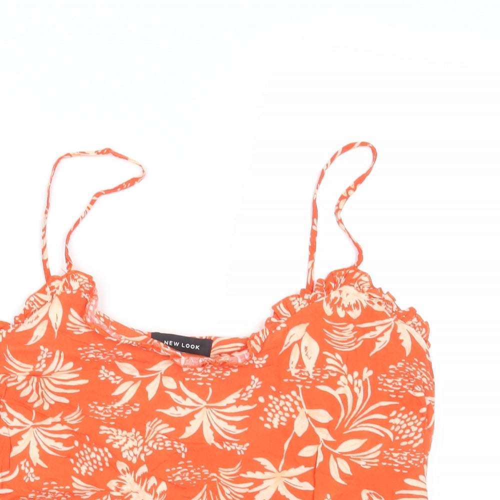 New Look Womens Red Floral  Camisole Tank Size 12