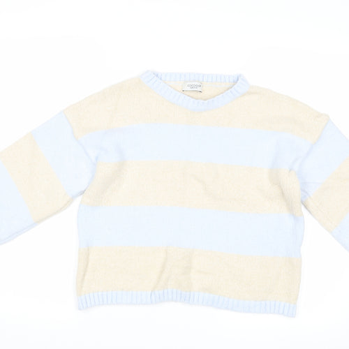 CocoGio Womens Blue Striped  Pullover Jumper Size M