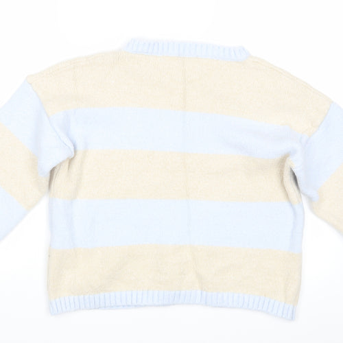 CocoGio Womens Blue Striped  Pullover Jumper Size M