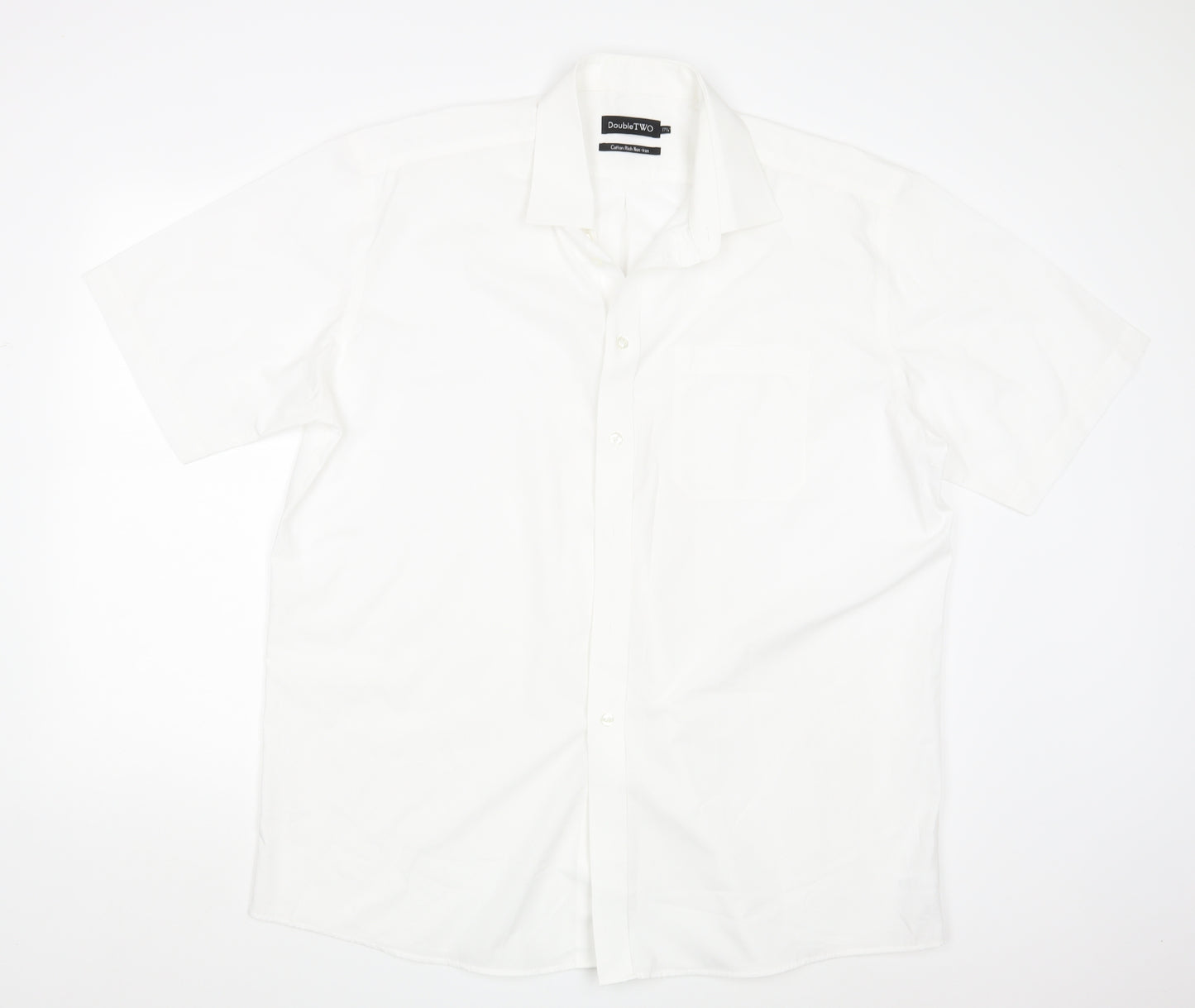 Double TWO Mens White    Dress Shirt Size 17.5