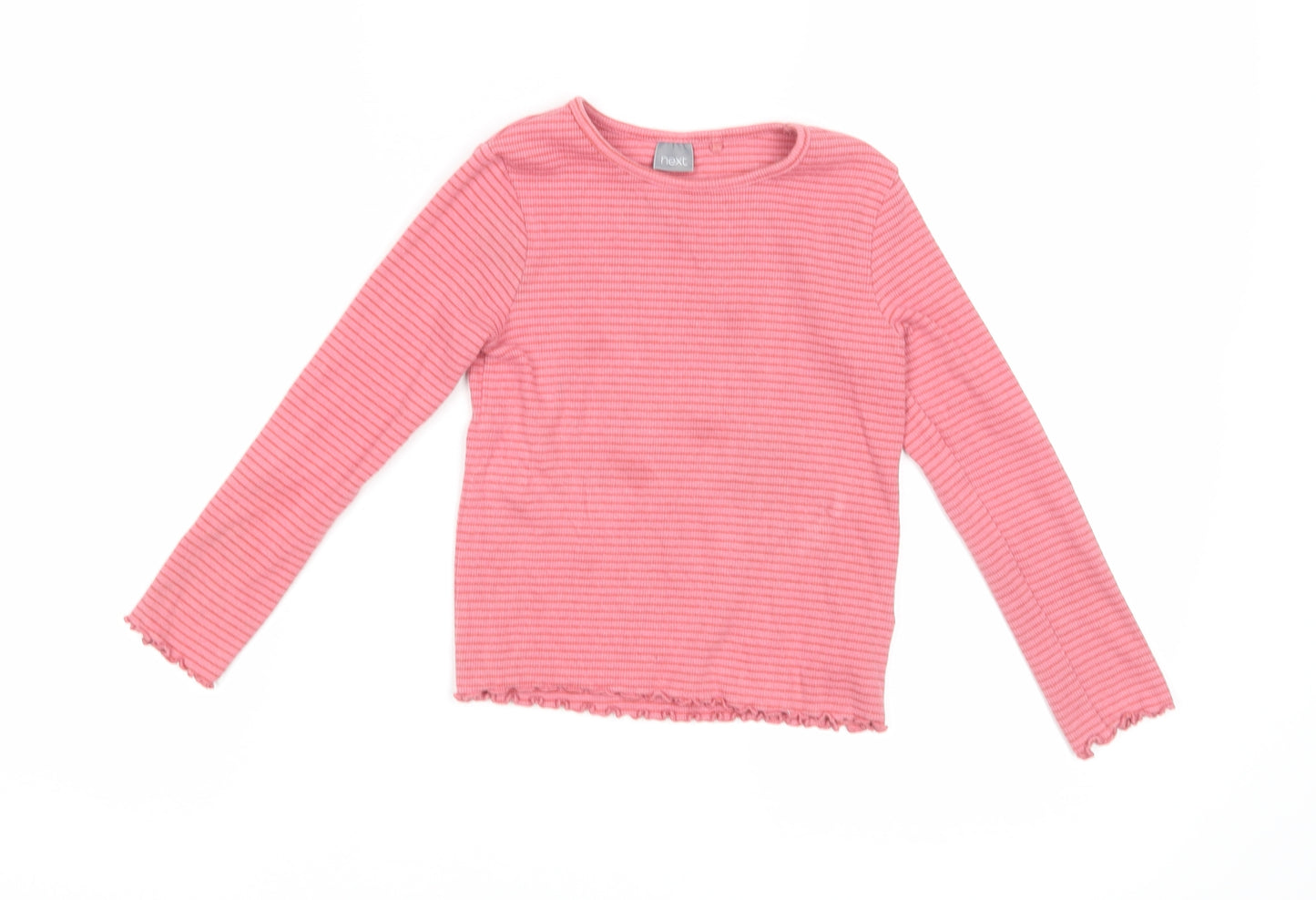 NEXT Girls Pink Striped  Basic T-Shirt Size 4-5 Years