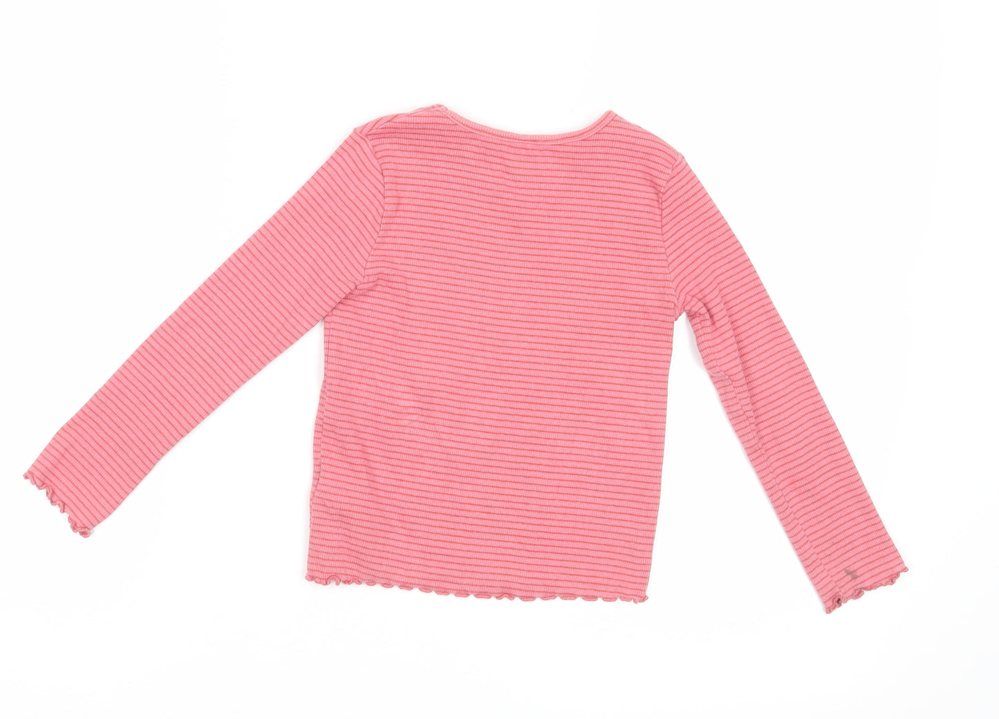 NEXT Girls Pink Striped  Basic T-Shirt Size 4-5 Years