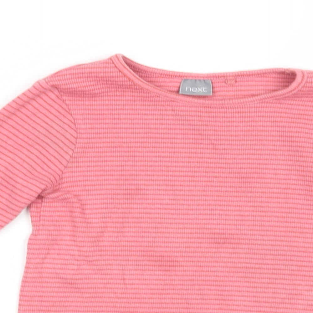 NEXT Girls Pink Striped  Basic T-Shirt Size 4-5 Years