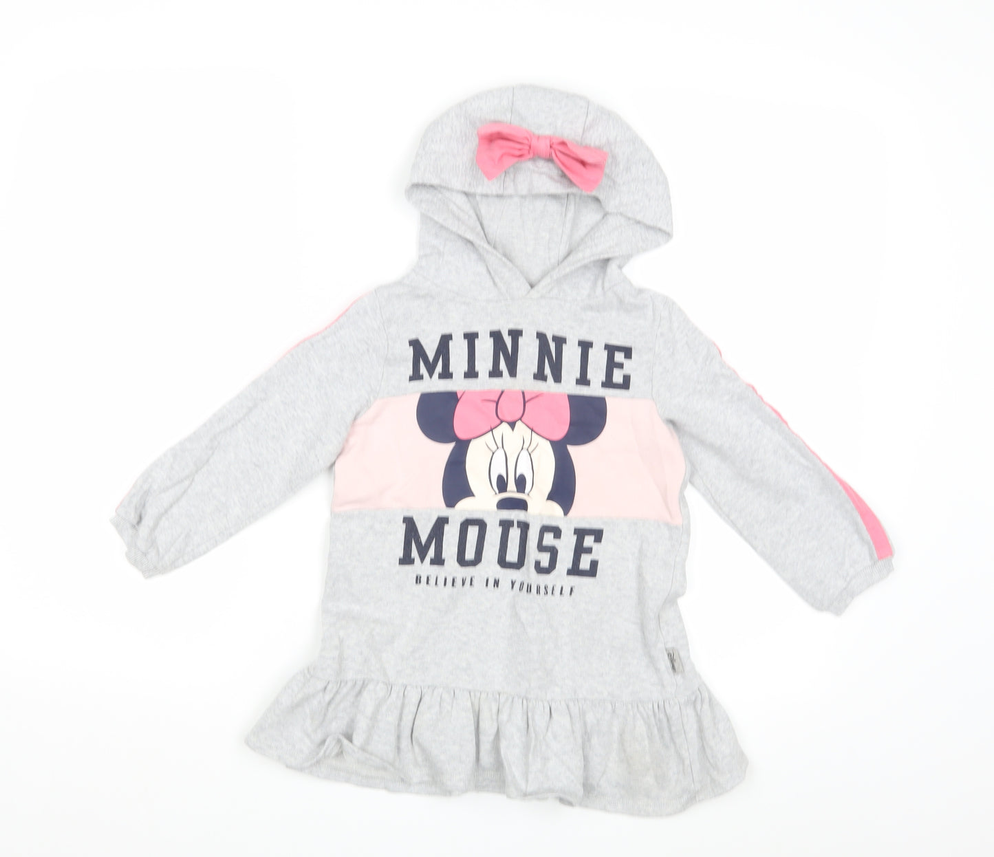 Disney Girls Grey   Pullover Hoodie Size 4-5 Years  - Minnie Mouse