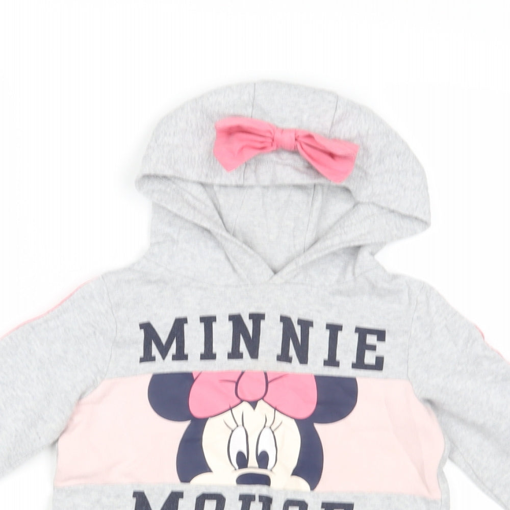 Disney Girls Grey   Pullover Hoodie Size 4-5 Years  - Minnie Mouse