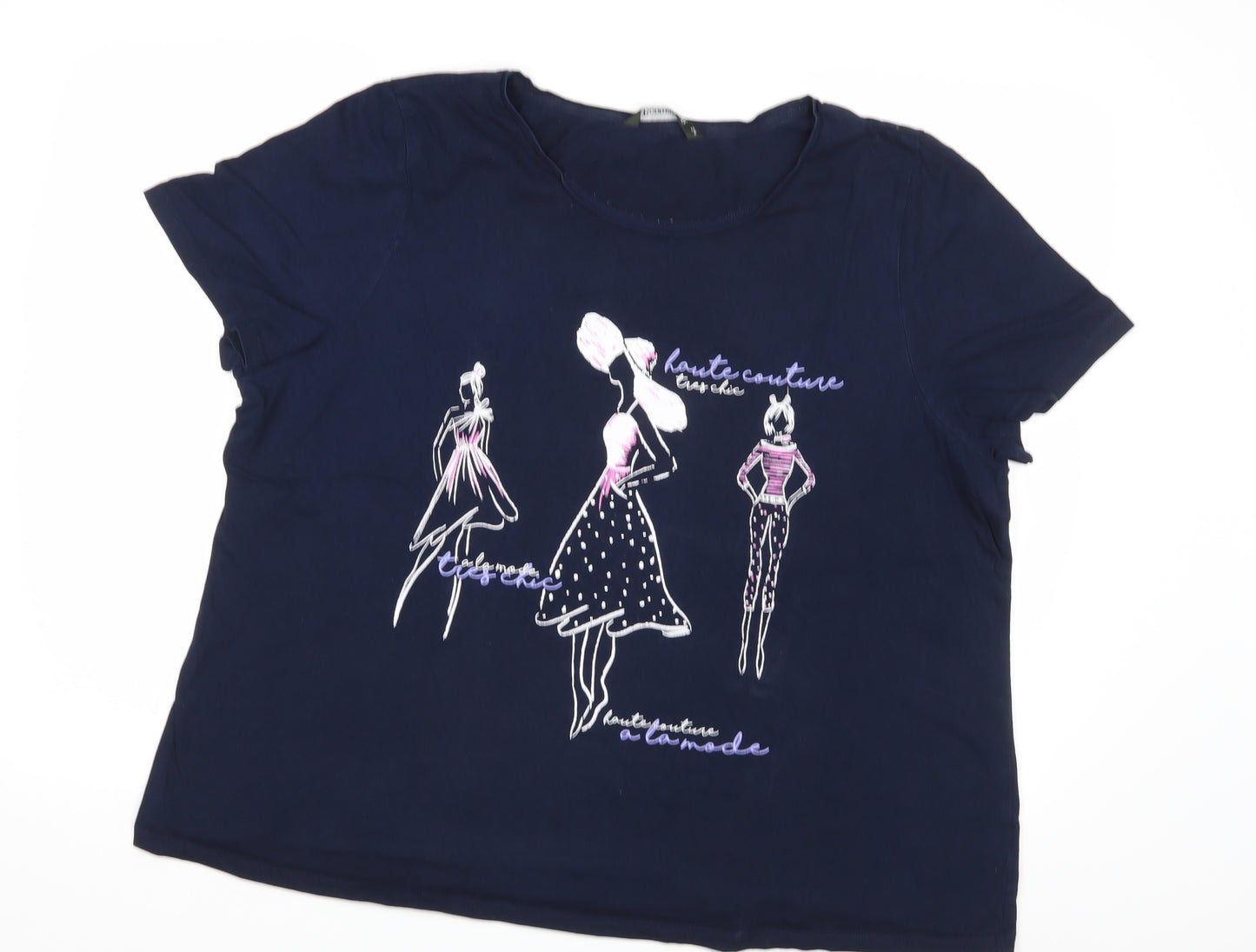 Bonmarche Womens Blue   Basic T-Shirt Size 24  - Haute Couture