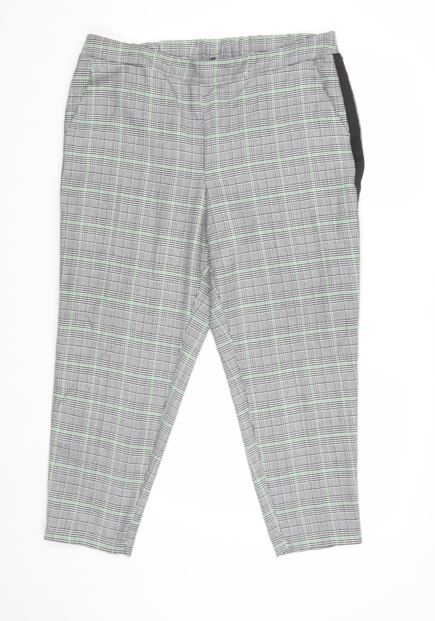 Primark Womens Grey Check  Trousers  Size 18 L25 in
