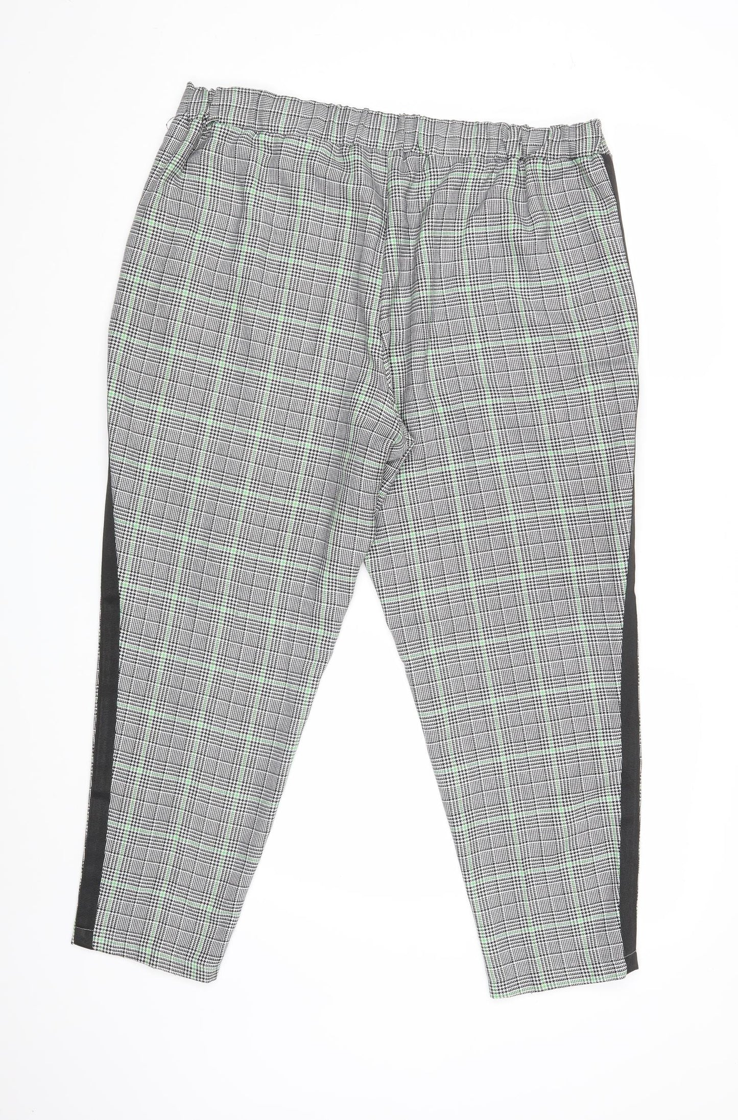 Primark Womens Grey Check  Trousers  Size 18 L25 in