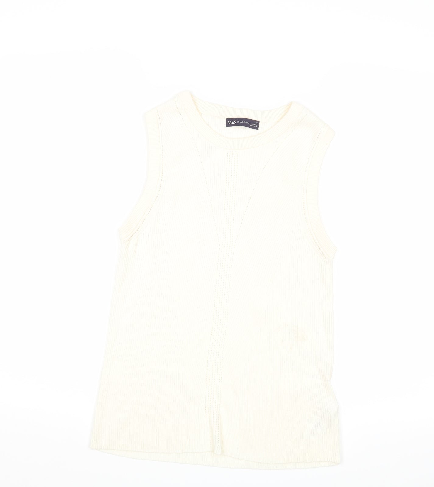M&S Womens Ivory   Vest Jumper Size 16
