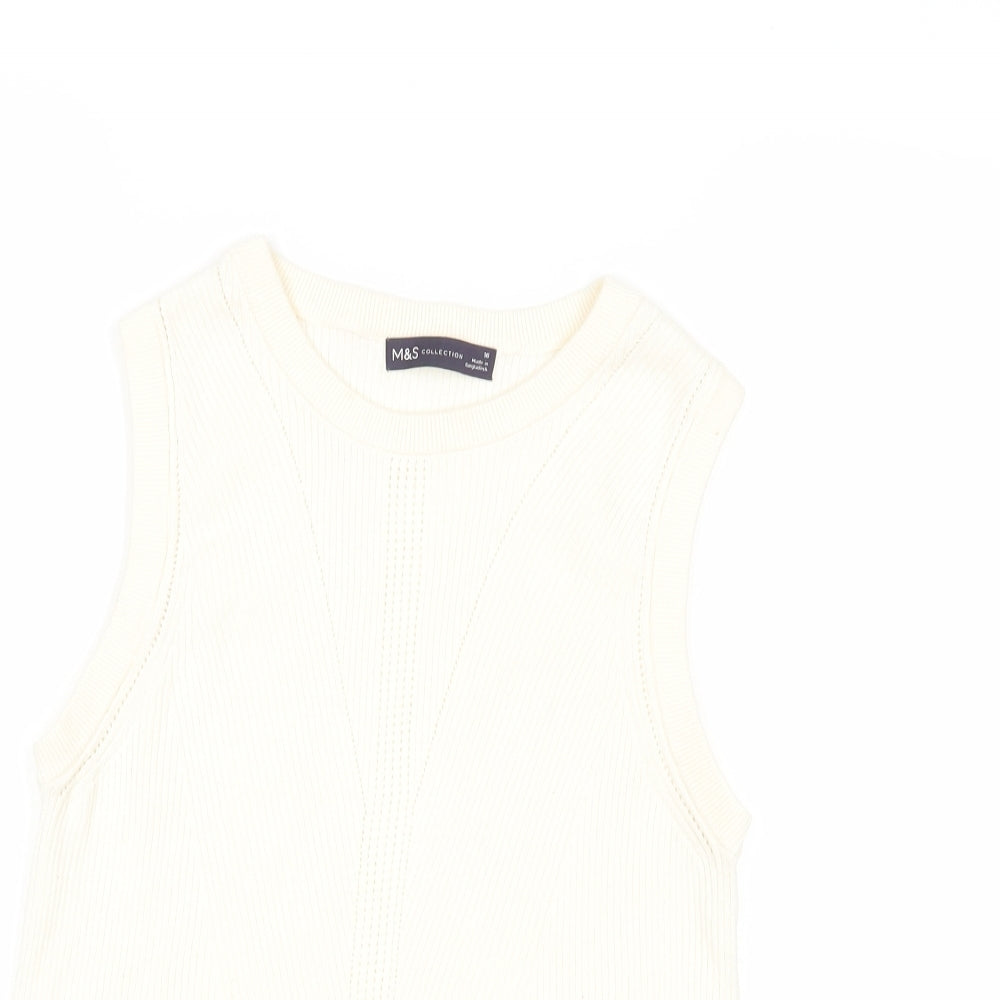 M&S Womens Ivory   Vest Jumper Size 16