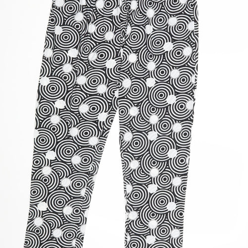 Preworn Womens Black Geometric  Trousers  Size S L30 in