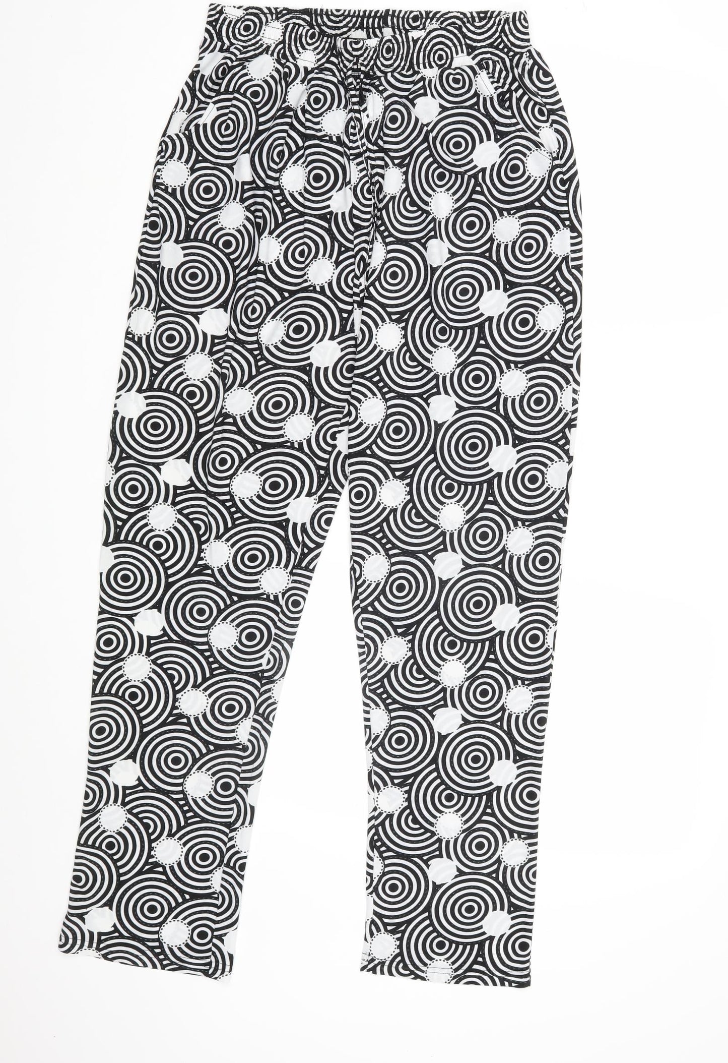 Preworn Womens Black Geometric  Trousers  Size S L30 in