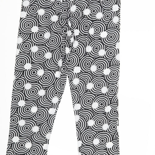 Preworn Womens Black Geometric  Trousers  Size S L30 in