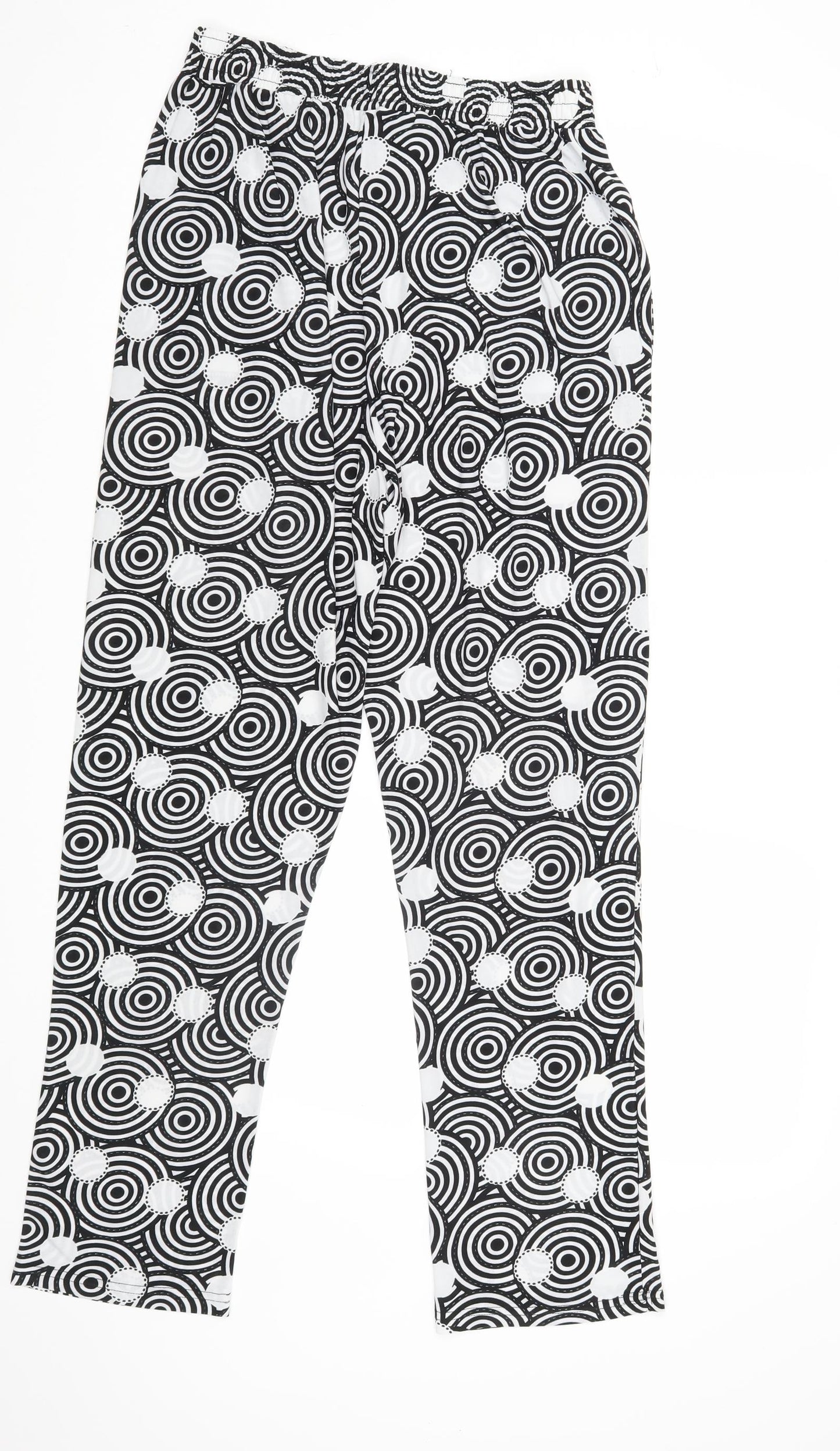 Preworn Womens Black Geometric  Trousers  Size S L30 in