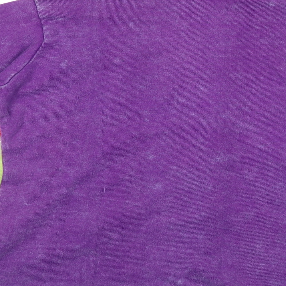Earth Wear Womens Purple Floral  Basic Blouse Size M