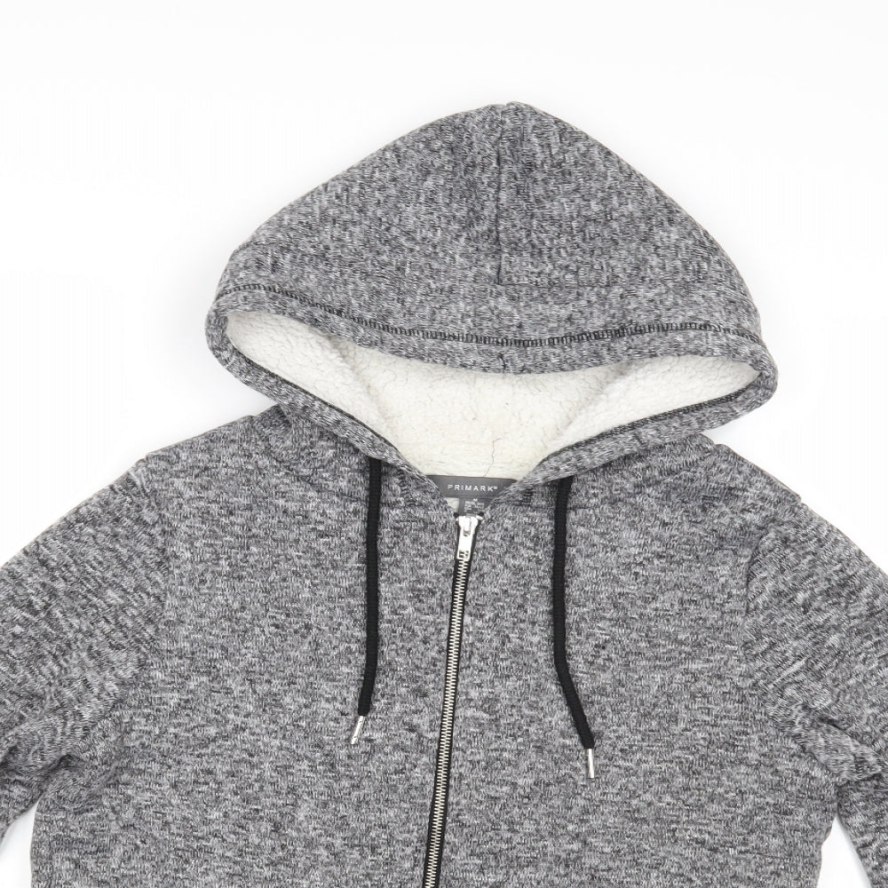 Primark Womens Grey   Full Zip Hoodie Size M
