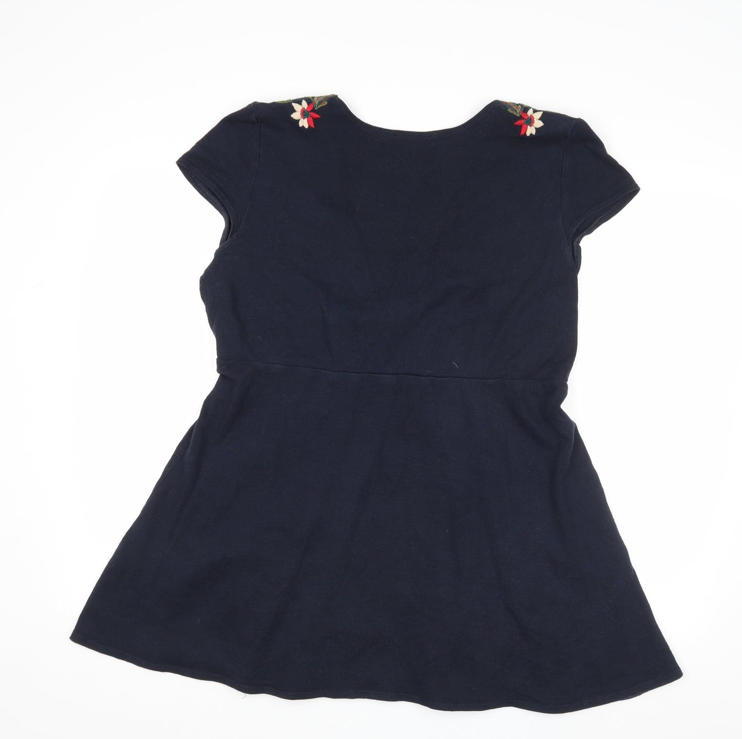 Zara Womens Blue Floral  Tunic Jumper Size L