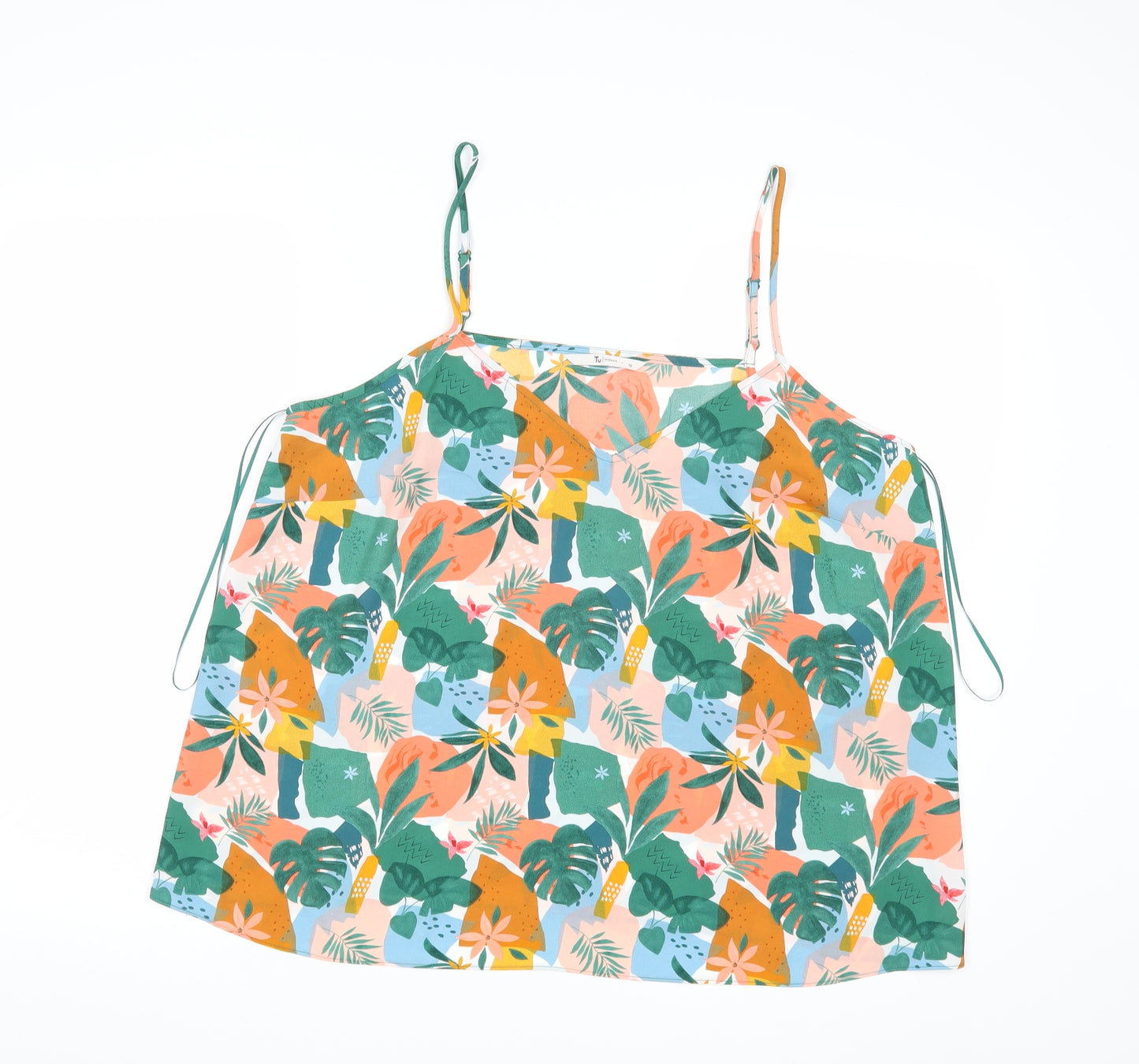 TU Womens Green Floral  Camisole Tank Size 18