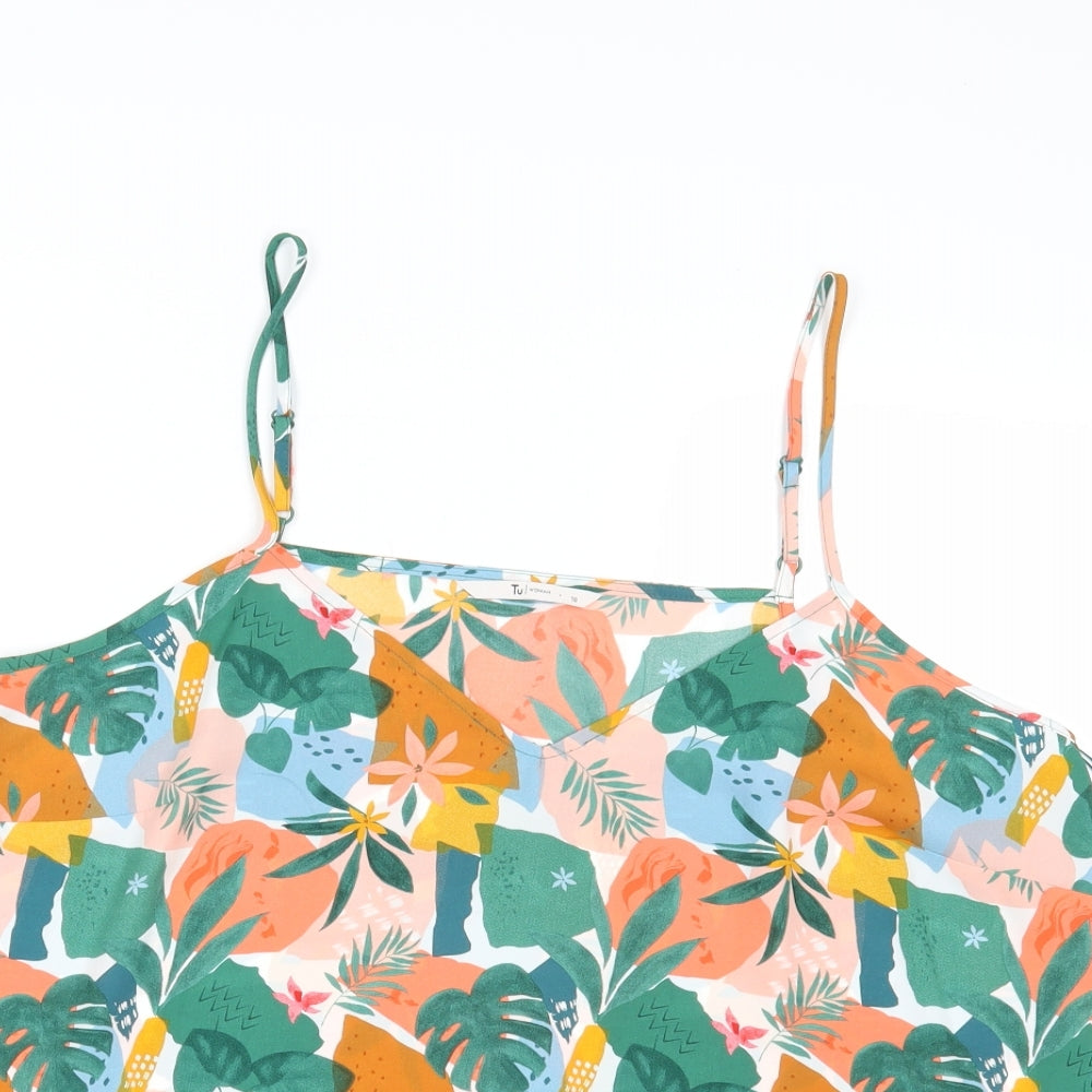 TU Womens Green Floral  Camisole Tank Size 18