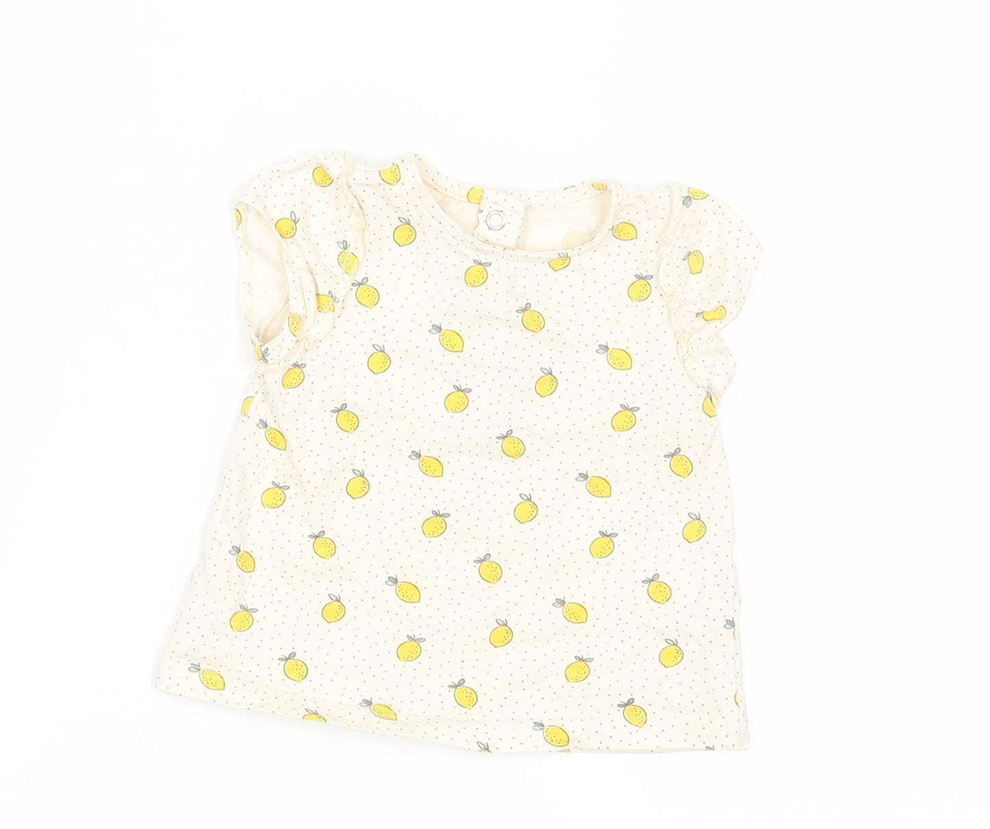 TU Baby Beige   Basic Blouse Size 3-6 Months  - Lemon Print
