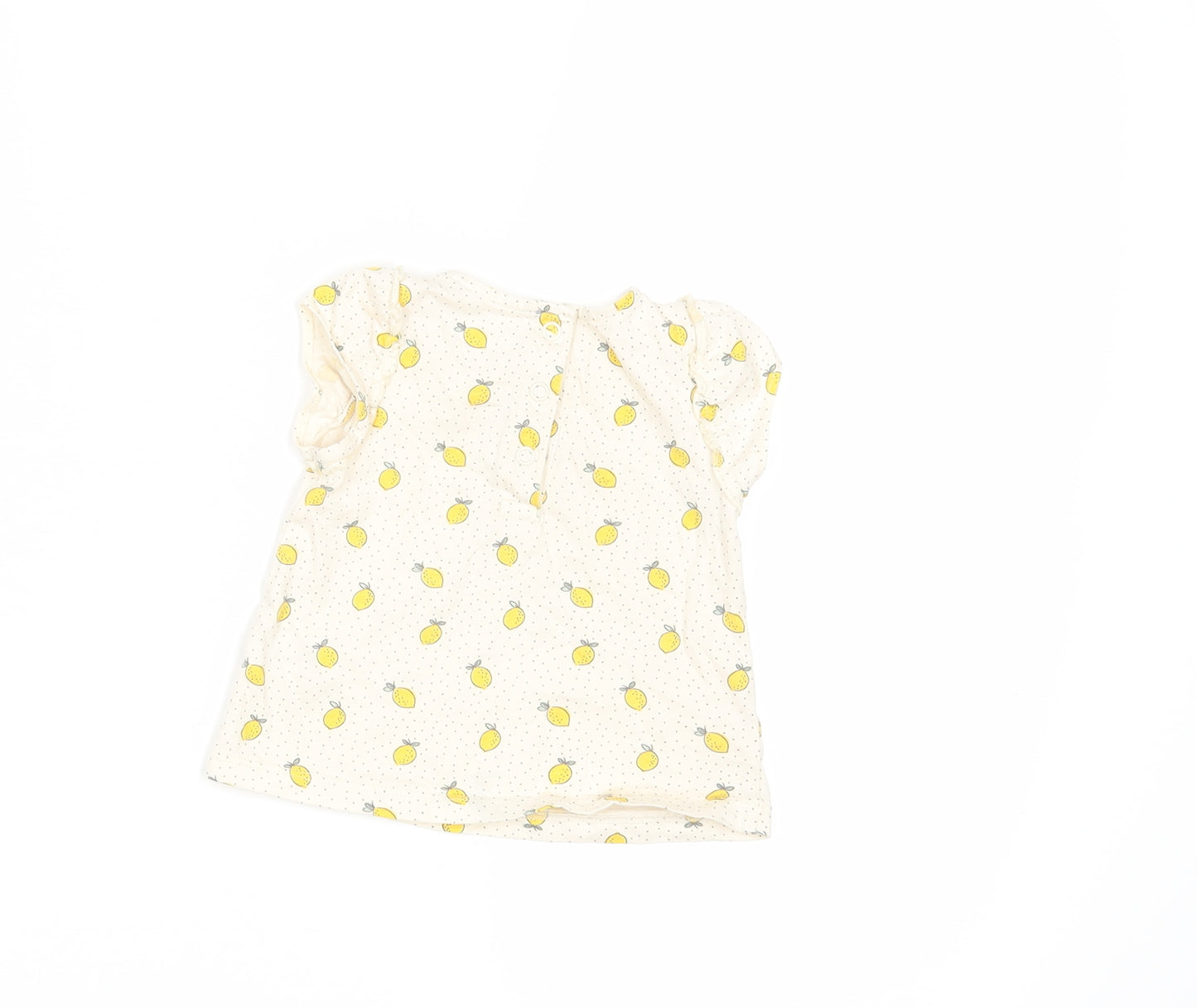 TU Baby Beige   Basic Blouse Size 3-6 Months  - Lemon Print