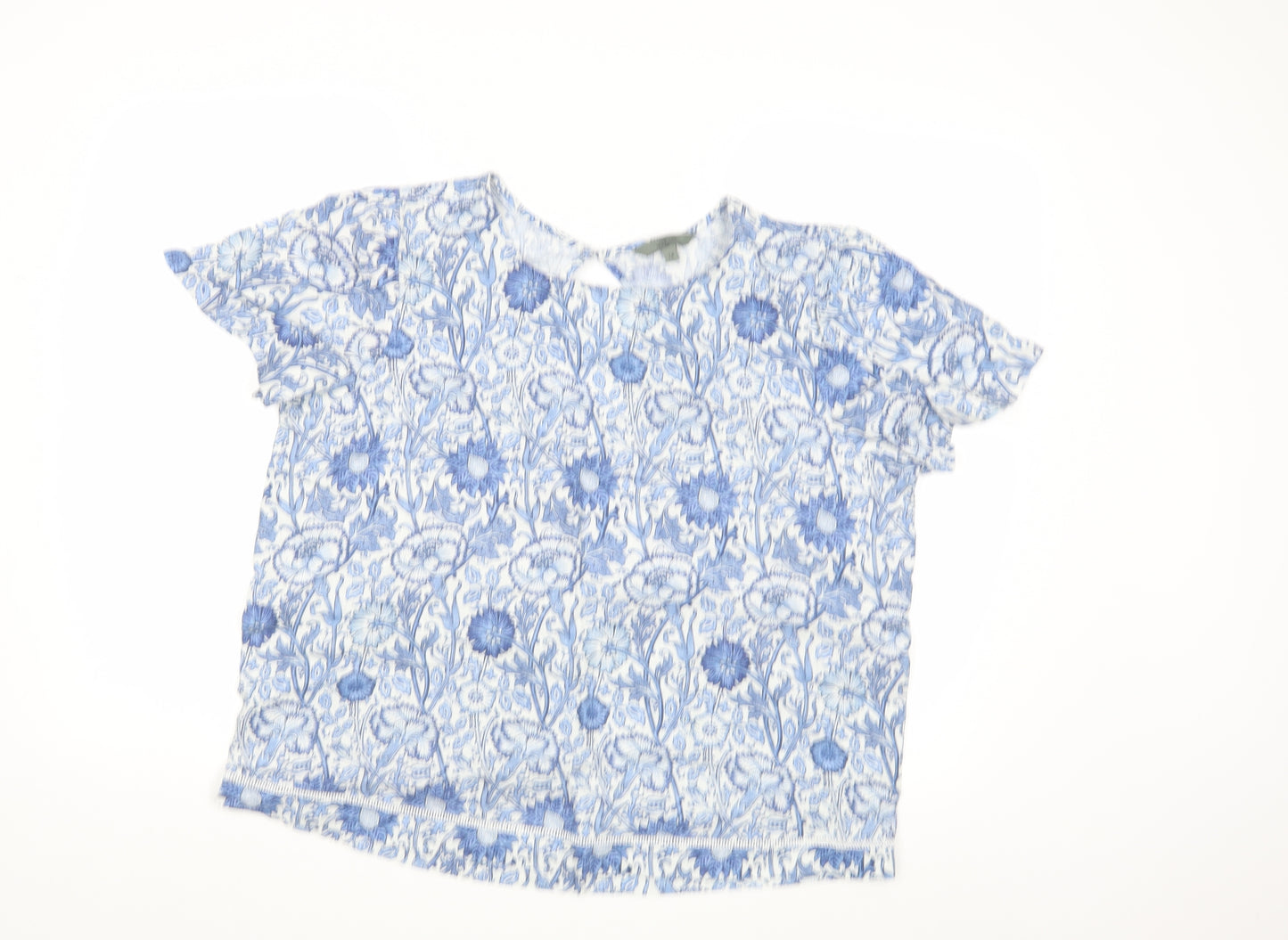 NEXT Womens Blue Floral  Basic Blouse Size 14