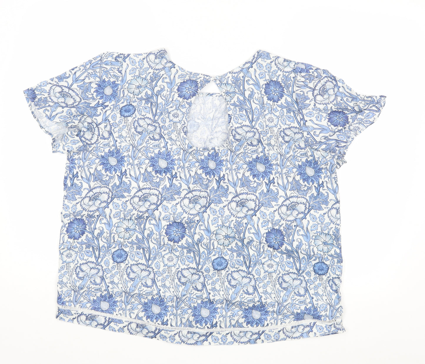 NEXT Womens Blue Floral  Basic Blouse Size 14