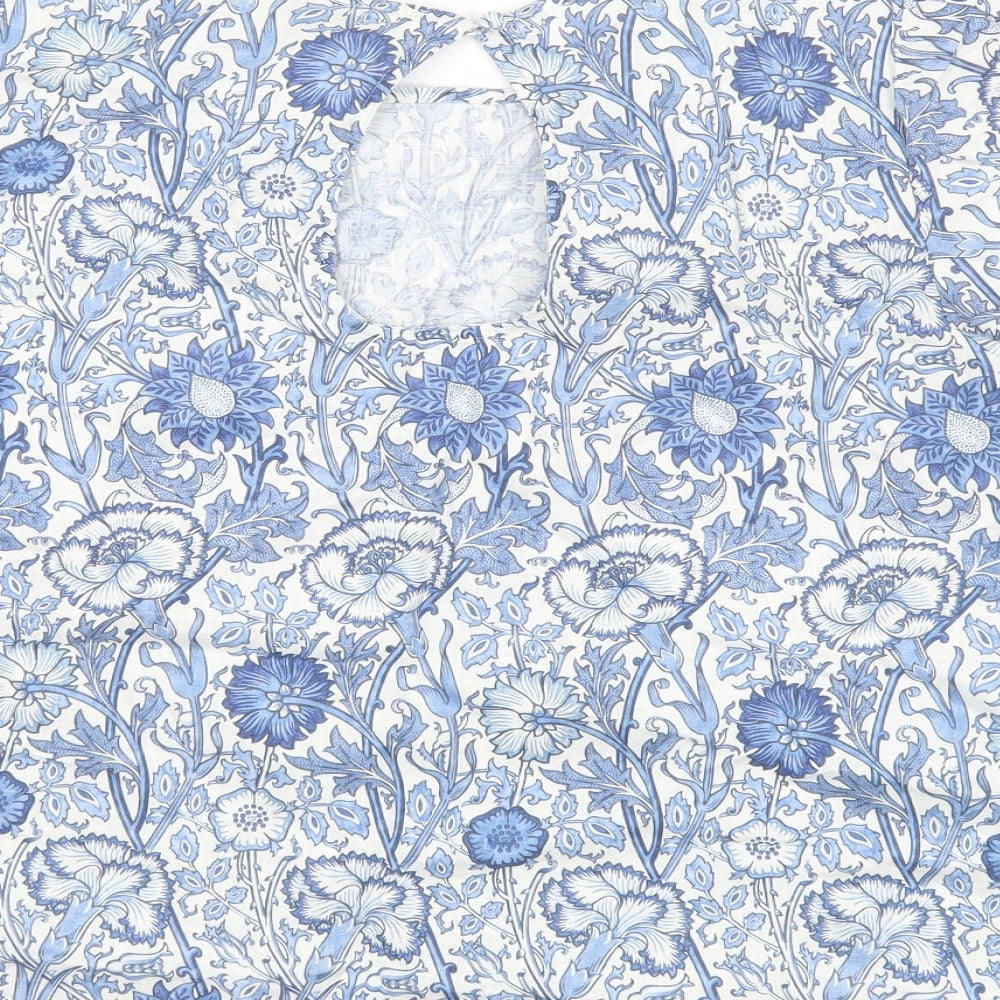 NEXT Womens Blue Floral  Basic Blouse Size 14