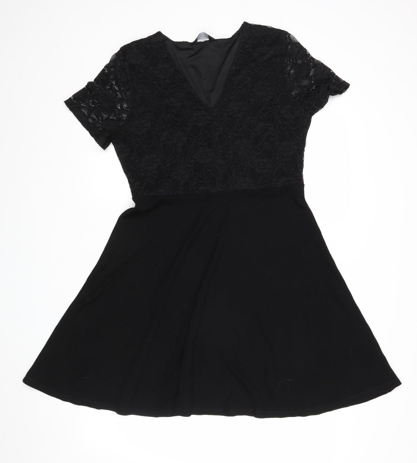 Dorothy Perkins Womens Black Floral  Fit & Flare  Size 14