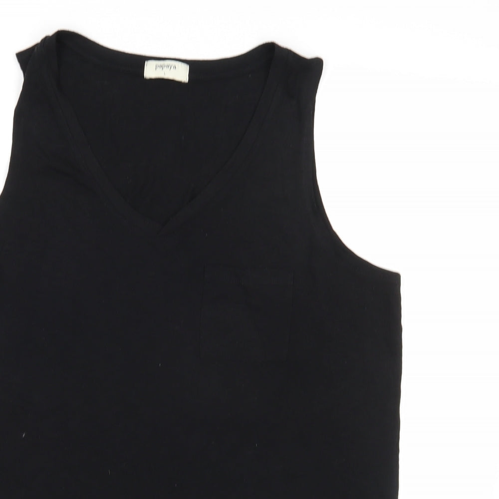 Papay Womens Black   Basic T-Shirt Size L
