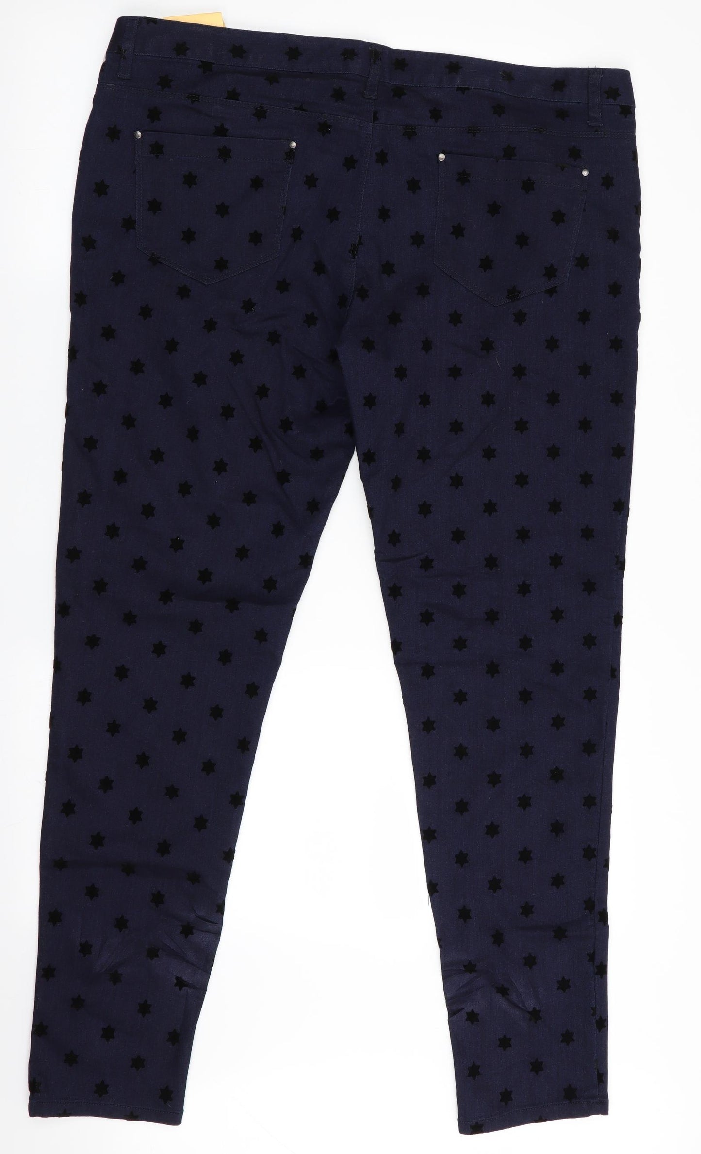 Denim Co Womens Blue Geometric  Skinny Jeans Size 18 L29 in