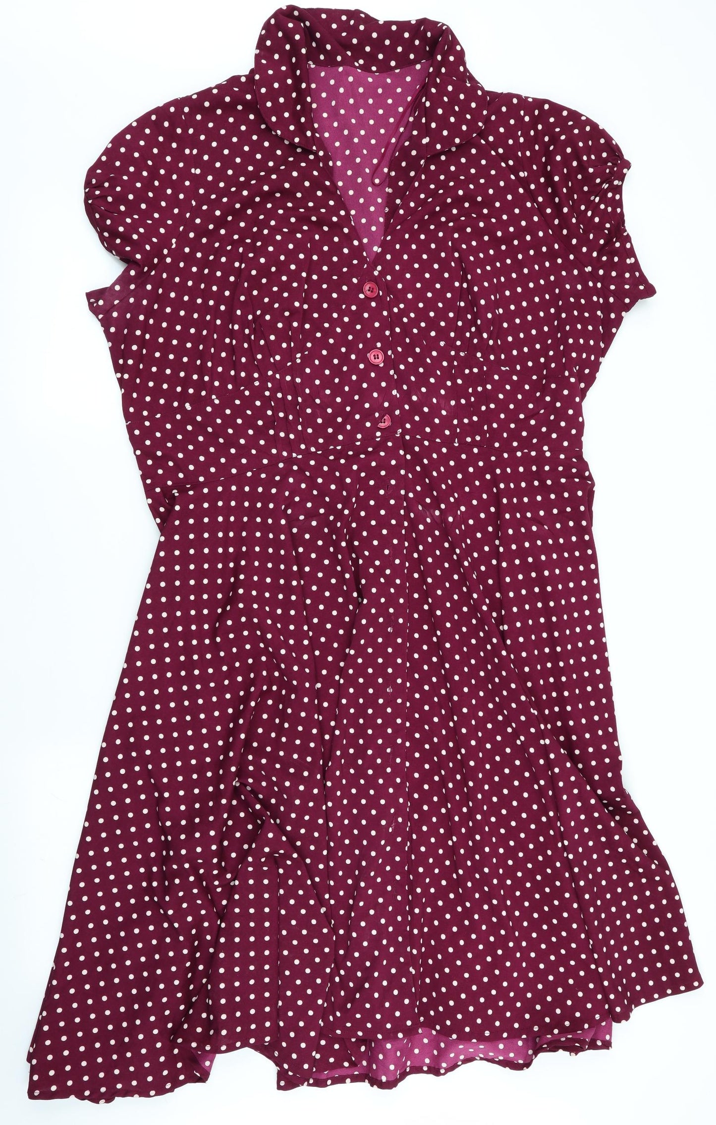 Heart Womens Purple Polka Dot  Fit & Flare  Size 4XL