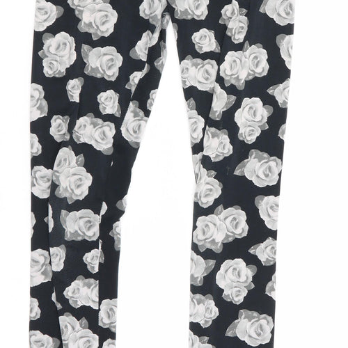 Divided Womens Black Floral  Jegging Leggings Size XS L29 in