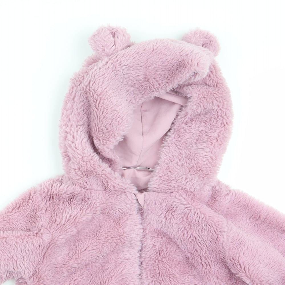 PEP & CO Girls Pink   Full Zip Hoodie Size 3-4 Years  - Ears on Hood